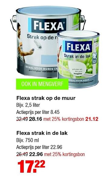 Aanbiedingen Flexa strak op de muur - Flexa - Geldig van 11/05/2015 tot 20/05/2015 bij Praxis