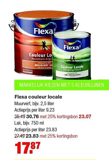 Aanbiedingen Flexa couleur locale lak - Flexa - Geldig van 11/05/2015 tot 20/05/2015 bij Praxis