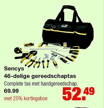 Aanbiedingen Sencys 46-delige gereedschaptas - Sencys - Geldig van 11/05/2015 tot 20/05/2015 bij Praxis