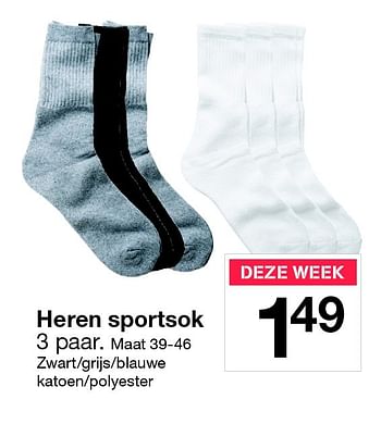 Aanbiedingen Heren sportsok - Huismerk - Zeeman  - Geldig van 16/05/2015 tot 23/05/2015 bij Zeeman