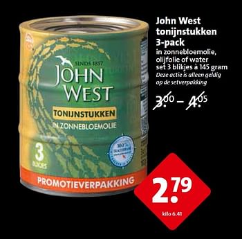 Aanbiedingen John west tonijnstukken - John West - Geldig van 13/05/2015 tot 19/05/2015 bij C1000