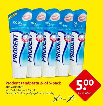 Aanbiedingen Prodent tandpasta - Prodent - Geldig van 13/05/2015 tot 19/05/2015 bij C1000
