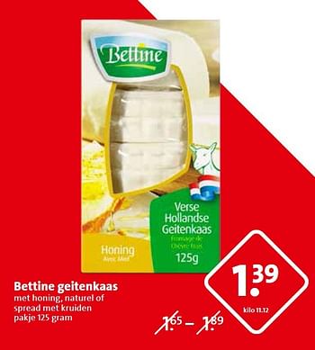 Aanbiedingen Bettine geitenkaas - Bettine - Geldig van 13/05/2015 tot 19/05/2015 bij C1000