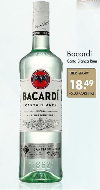 Aanbiedingen Bacardi carta blanca rum - Bacardi - Geldig van 10/05/2015 tot 23/05/2015 bij Mitra