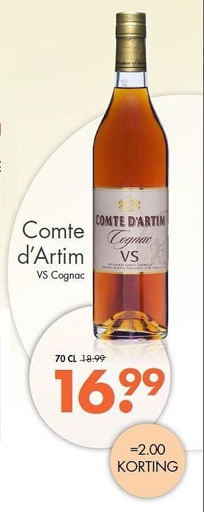 Aanbiedingen Comte d`artim vs cognac - Comte d'Artim - Geldig van 10/05/2015 tot 23/05/2015 bij Mitra