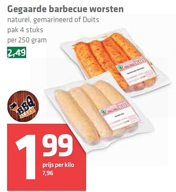 Aanbiedingen Gegaarde barbecue worsten naturel, gemarineerd of duits - Huismerk - Spar  - Geldig van 14/05/2015 tot 20/05/2015 bij Spar
