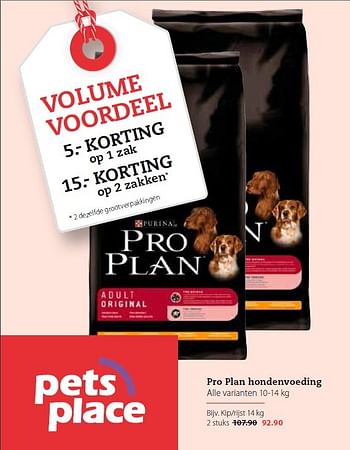 Aanbiedingen Pro plan hondenvoeding - Pro Plan - Geldig van 11/05/2015 tot 24/05/2015 bij Pets Place