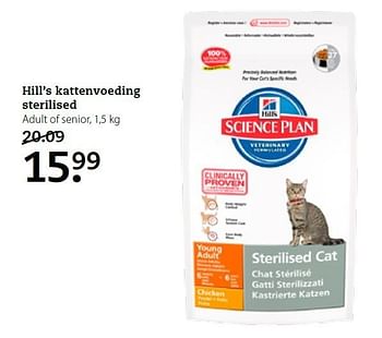 Aanbiedingen Hill`s kattenvoeding sterilised - Scienceplan - Geldig van 11/05/2015 tot 24/05/2015 bij Pets Place