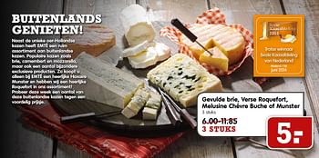 Aanbiedingen Gevulde brie, verse roquefort, melusine chévre buche of munster - Huismerk - Em-té - Geldig van 17/05/2015 tot 23/05/2015 bij Em-té