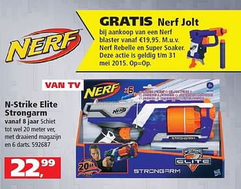 Aanbiedingen N-strike elite strongarm - Nerf - Geldig van 09/05/2015 tot 24/05/2015 bij Intertoys