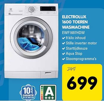 Aanbiedingen Electrolux 1600 toeren wasmachine ewf1697hdw - Electrolux - Geldig van 12/05/2015 tot 26/05/2015 bij Maxwell