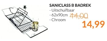 Aanbiedingen Saniclass b badrek - Saniclass - Geldig van 01/05/2015 tot 31/05/2015 bij Sanitairwinkel