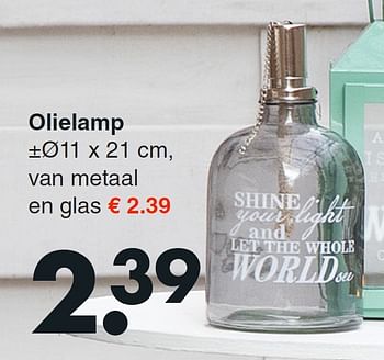 Aanbiedingen Olielamp - Shine - Geldig van 18/05/2015 tot 30/05/2015 bij Wibra