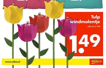 Aanbiedingen Tulp windmolentje - Huismerk - Wibra - Geldig van 18/05/2015 tot 30/05/2015 bij Wibra