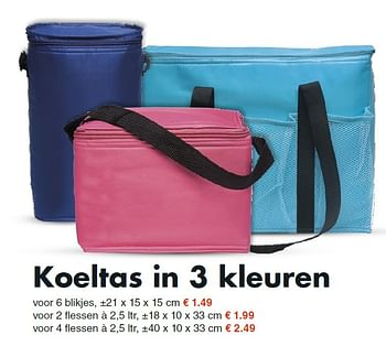Aanbiedingen Koeltas in 3 kleuren - Huismerk - Wibra - Geldig van 18/05/2015 tot 30/05/2015 bij Wibra