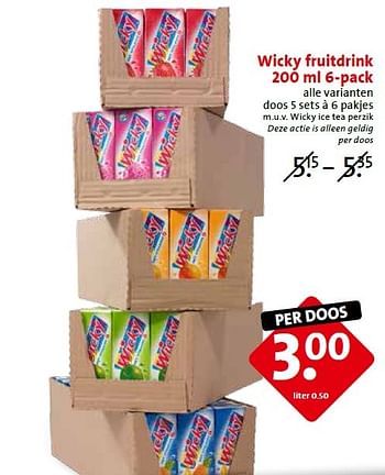 Aanbiedingen Wicky fruitdrink - Wicky - Geldig van 18/05/2015 tot 19/05/2015 bij C1000
