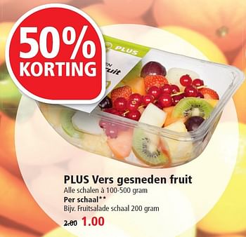 Aanbiedingen Plus vers gesneden fruit - Huismerk - Plus - Geldig van 17/05/2015 tot 23/05/2015 bij Plus