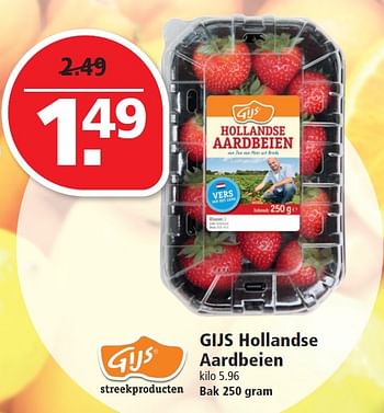 Aanbiedingen Gijs hollandse aardbeien - Gijs - Geldig van 17/05/2015 tot 23/05/2015 bij Plus