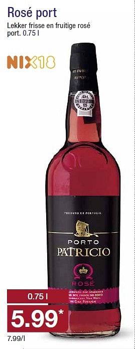 Aanbiedingen Rosé port lekker frisse en fruitige rosé - Patricio - Geldig van 20/05/2015 tot 26/05/2015 bij Aldi