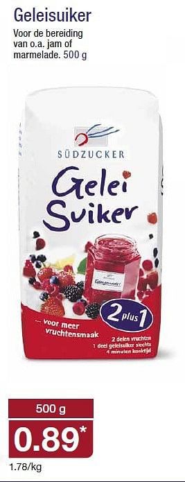 Aanbiedingen Geleisuiker voor de bereiding van o.a. jam of marmelade - Südzucker - Geldig van 20/05/2015 tot 26/05/2015 bij Aldi