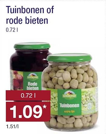 Aanbiedingen Tuinbonen of rode bieten - Huismerk - Aldi - Geldig van 20/05/2015 tot 26/05/2015 bij Aldi