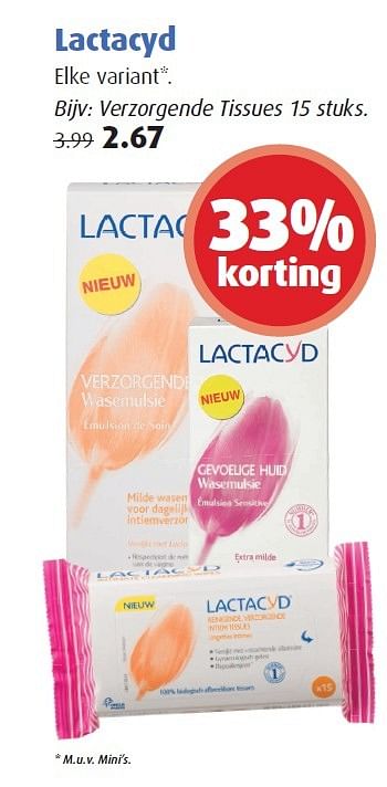 Aanbiedingen Verzorgende tissues - Lactacyd - Geldig van 18/05/2015 tot 24/05/2015 bij Uw eigen drogist