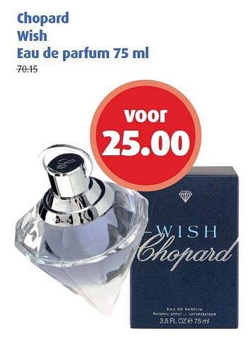 Aanbiedingen Chopard wish eau de parfum - Chopard - Geldig van 18/05/2015 tot 24/05/2015 bij Uw eigen drogist