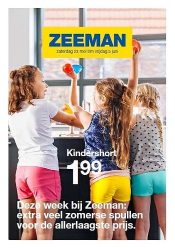 Aanbiedingen Kindershort - Huismerk - Zeeman  - Geldig van 23/05/2015 tot 06/06/2015 bij Zeeman