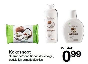 Aanbiedingen Kokosnoot shampoo-conditioner, douche gel, bodylotion en natte doekjes - Coconut - Geldig van 23/05/2015 tot 06/06/2015 bij Zeeman