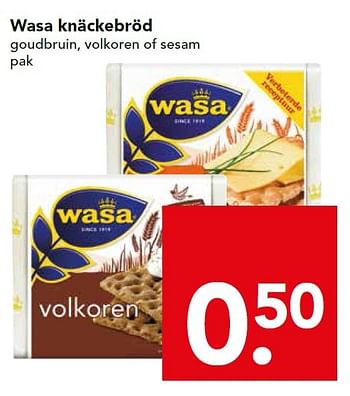 Aanbiedingen Wasa knäckebröd - Wasa - Geldig van 24/05/2015 tot 30/05/2015 bij Deen Supermarkten