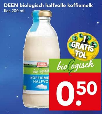 Aanbiedingen Deen biologisch halfvolle koffiemelk - Huismerk deen supermarkt - Geldig van 24/05/2015 tot 30/05/2015 bij Deen Supermarkten