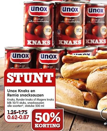 Aanbiedingen Unox knaks en remia snacksauzen - Huismerk - Em-té - Geldig van 24/05/2015 tot 30/05/2015 bij Em-té