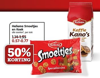 Aanbiedingen Hellema smoeltjes en koek - Hellema - Geldig van 24/05/2015 tot 30/05/2015 bij Em-té