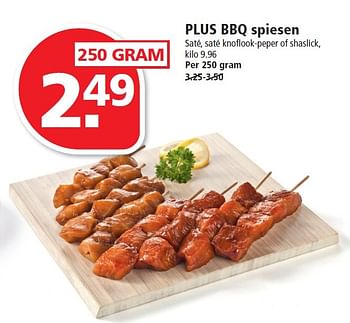 Aanbiedingen Plus bbq spiesen - Huismerk - Plus - Geldig van 24/05/2015 tot 30/05/2015 bij Plus