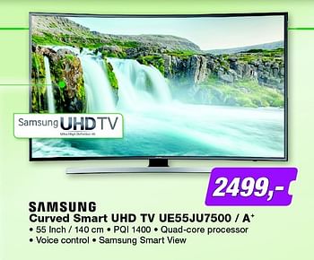 Aanbiedingen Samsung curved smart uhd tv ue55ju7500 - a+ - Samsung - Geldig van 25/05/2015 tot 07/06/2015 bij ElectronicPartner