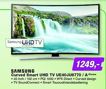 Aanbiedingen Samsung curved smart uhd tv ue40ju6770 - a-klasse - Samsung - Geldig van 25/05/2015 tot 07/06/2015 bij ElectronicPartner