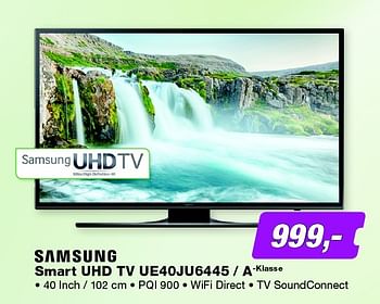 Aanbiedingen Samsung smart uhd tv ue40ju6445 - a-klasse - Samsung - Geldig van 25/05/2015 tot 07/06/2015 bij ElectronicPartner