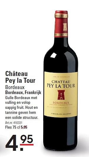 Aanbiedingen Château pey la tour bordeaux bordeaux, frankrijk - Rode wijnen - Geldig van 21/05/2015 tot 08/06/2015 bij Sligro