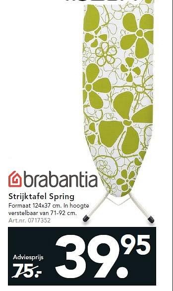 Aanbiedingen Strijktafel spring - Brabantia - Geldig van 25/05/2015 tot 03/06/2015 bij Blokker
