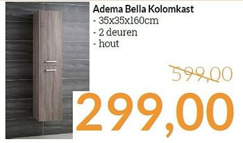 Aanbiedingen Adema bella kolomkast - Adema sanitair - Geldig van 01/06/2015 tot 30/06/2015 bij Sanitairwinkel