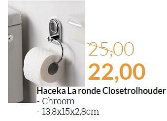 Aanbiedingen Haceka la ronde closetrolhouder - Haceka - Geldig van 01/06/2015 tot 30/06/2015 bij Sanitairwinkel