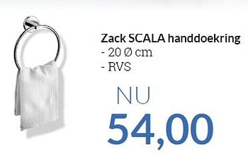 Aanbiedingen Zack scala handdoekring - Zack - Geldig van 01/06/2015 tot 30/06/2015 bij Sanitairwinkel