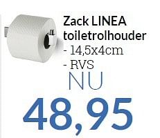 Aanbiedingen Zack linea toiletrolhouder - Zack - Geldig van 01/06/2015 tot 30/06/2015 bij Sanitairwinkel