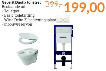 Aanbiedingen Geberit duofix toiletset - Geberit - Geldig van 01/06/2015 tot 30/06/2015 bij Sanitairwinkel