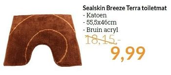 Aanbiedingen Sealskin breeze terra toiletmat - Sealskin - Geldig van 01/06/2015 tot 30/06/2015 bij Sanitairwinkel