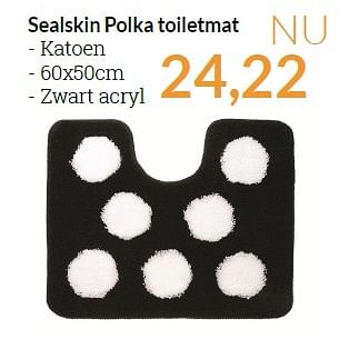 Aanbiedingen Sealskin polka toiletmat - Sealskin - Geldig van 01/06/2015 tot 30/06/2015 bij Sanitairwinkel