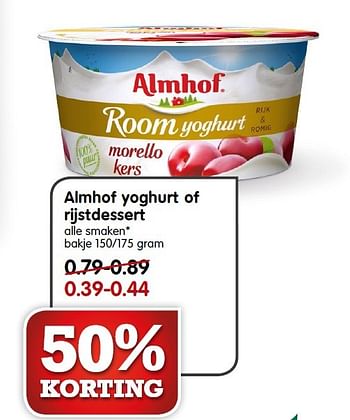 Aanbiedingen Almhof yoghurt of rijstdessert - Almhof - Geldig van 31/05/2015 tot 06/06/2015 bij Em-té