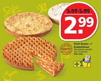 Aanbiedingen Plus raster of kruimelvlaai - Huismerk - Plus - Geldig van 31/05/2015 tot 06/06/2015 bij Plus