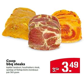Aanbiedingen Coop bbq steaks - Huismerk - Coop - Geldig van 01/06/2015 tot 07/06/2015 bij Coop