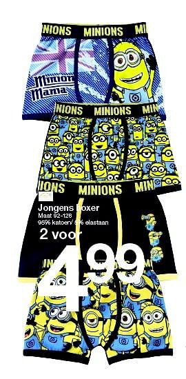 Aanbiedingen Jongens boxer - Minions - Geldig van 06/06/2015 tot 13/06/2015 bij Zeeman
